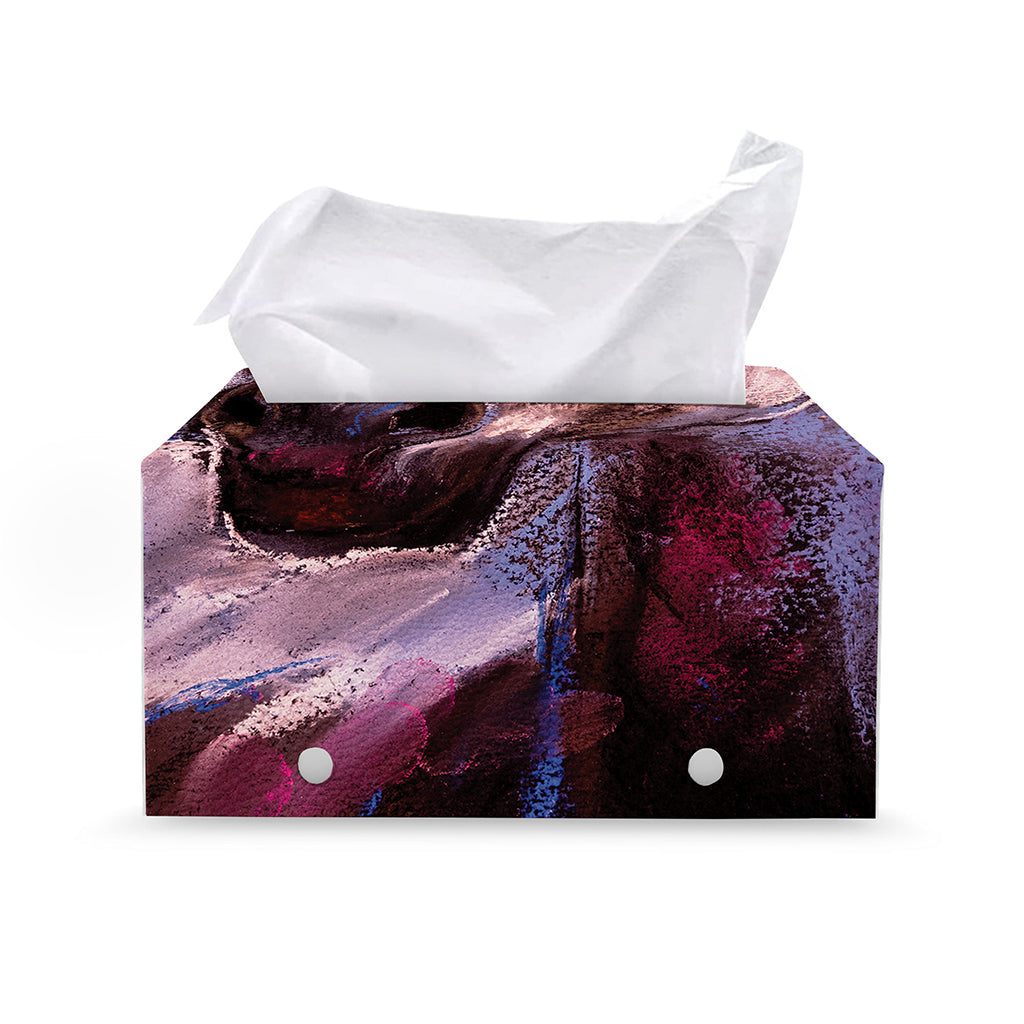 Dark Pink Horse Painting Print Leather Tissue Box Cover