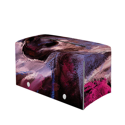 Dark Pink Horse Painting Print Leather Tissue Box Cover