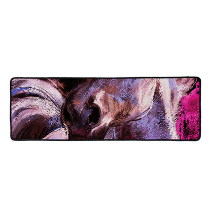 Dark Pink Horse Painting Print Long Kitchen Mat