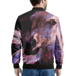 Dark Pink Horse Painting Print Men's Bomber Jacket