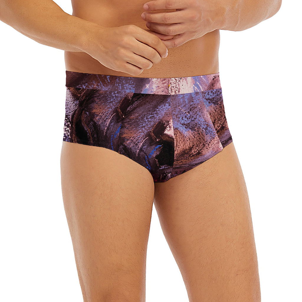 Dark Pink Horse Painting Print Men's Briefs