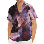 Dark Pink Horse Painting Print Men's Deep V-Neck Shirt