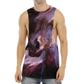 Dark Pink Horse Painting Print Men's Muscle Tank Top