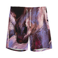 Dark Pink Horse Painting Print Men's Athletic Shorts