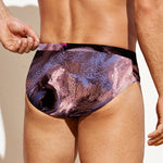 Dark Pink Horse Painting Print Men's Swim Briefs
