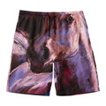 Dark Pink Horse Painting Print Men's Swim Trunks