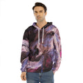 Dark Pink Horse Painting Print Men's Velvet Pullover Hoodie