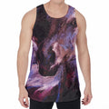 Dark Pink Horse Painting Print Men's Velvet Tank Top