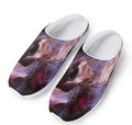 Dark Pink Horse Painting Print Mesh Casual Shoes