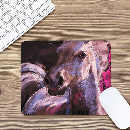 Dark Pink Horse Painting Print Mouse Pad