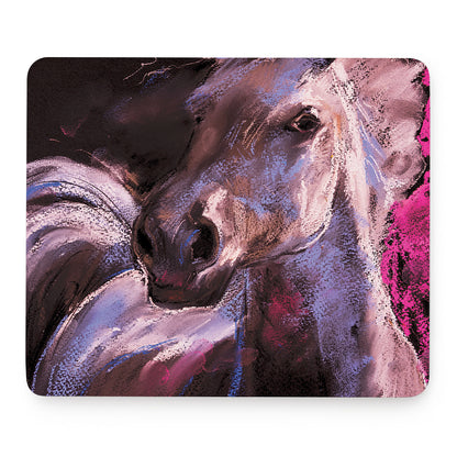Dark Pink Horse Painting Print Mouse Pad