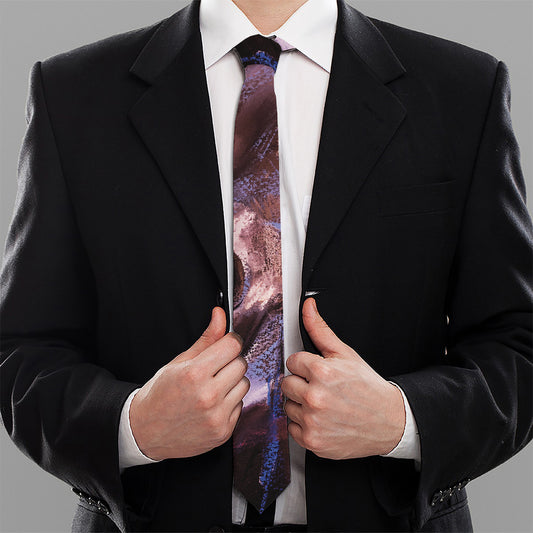 Dark Pink Horse Painting Print Necktie
