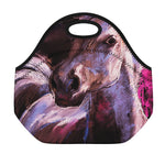 Dark Pink Horse Painting Print Neoprene Lunch Bag