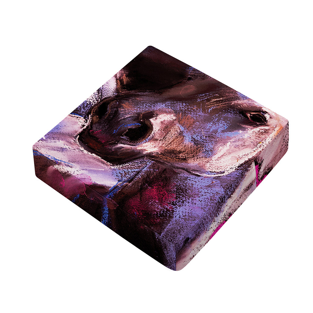 Dark Pink Horse Painting Print Outdoor Seat Cushion Cover