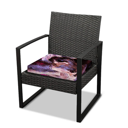 Dark Pink Horse Painting Print Outdoor Seat Cushion Cover