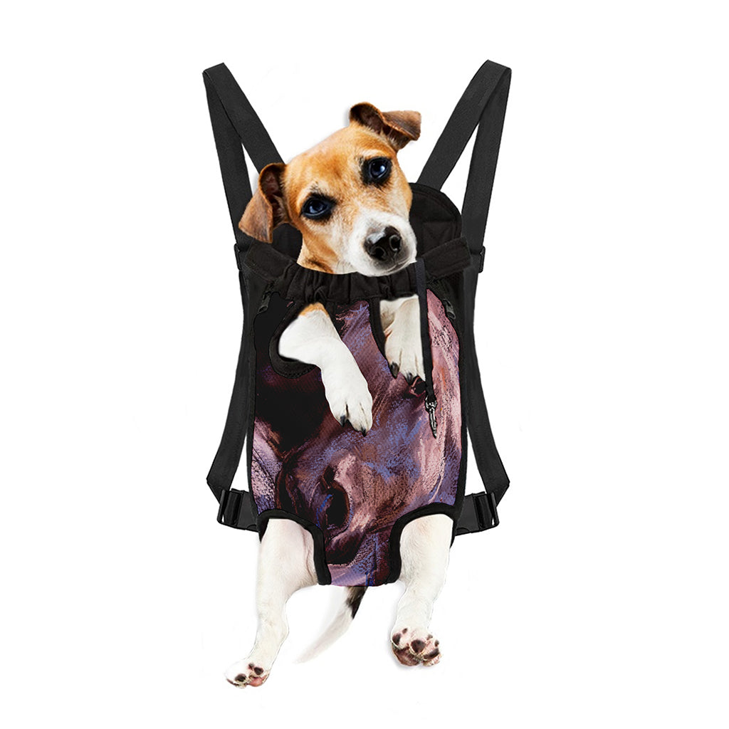 Dark Pink Horse Painting Print Pet Carrier Backpack