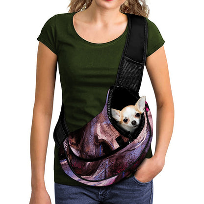 Dark Pink Horse Painting Print Pet Sling Carrier