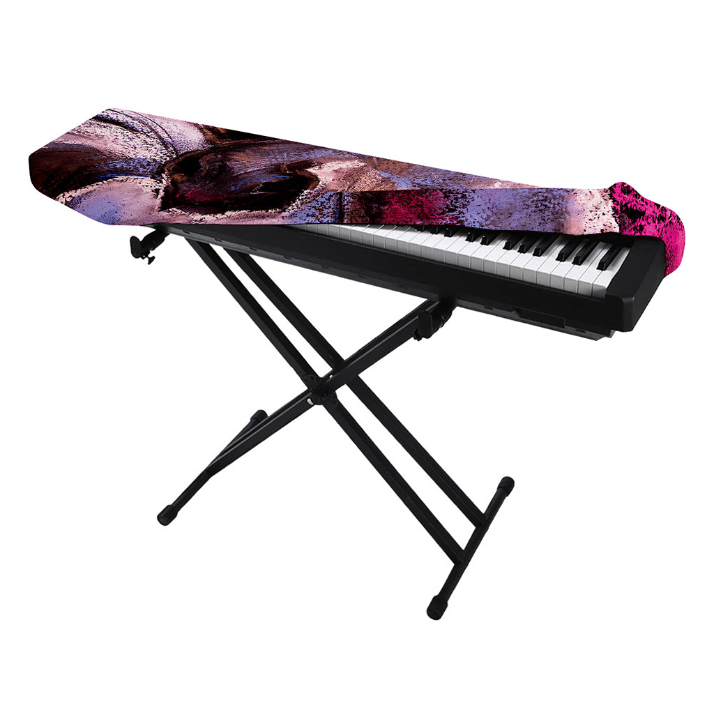Dark Pink Horse Painting Print Piano Keyboard Cover