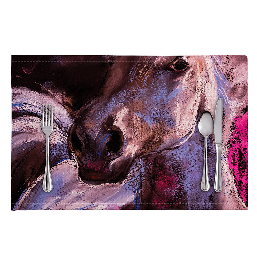 Dark Pink Horse Painting Print Placemat