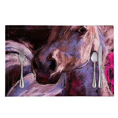 Dark Pink Horse Painting Print Placemat