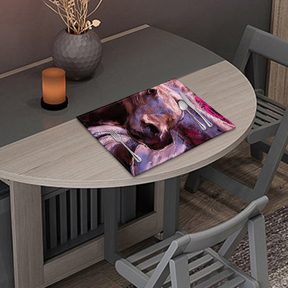 Dark Pink Horse Painting Print Placemat