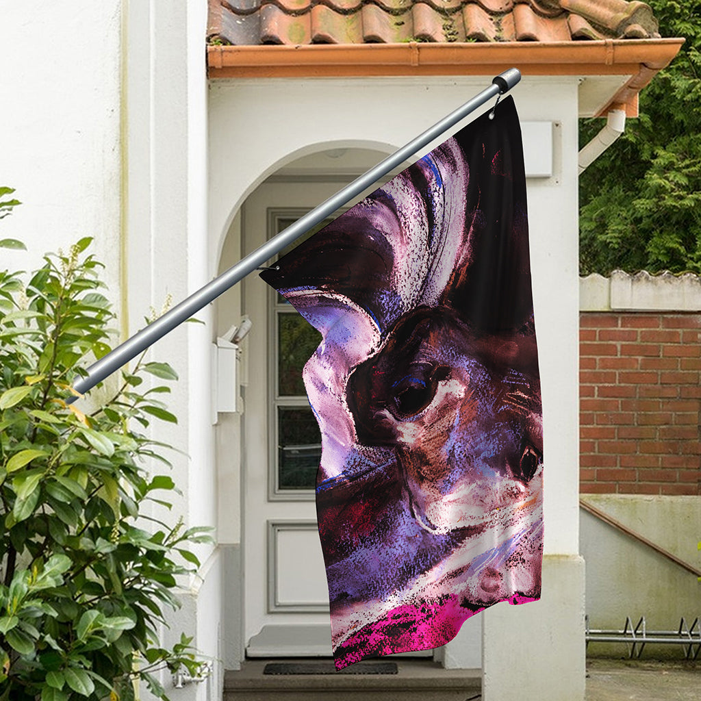 Dark Pink Horse Painting Print Polyester Flag
