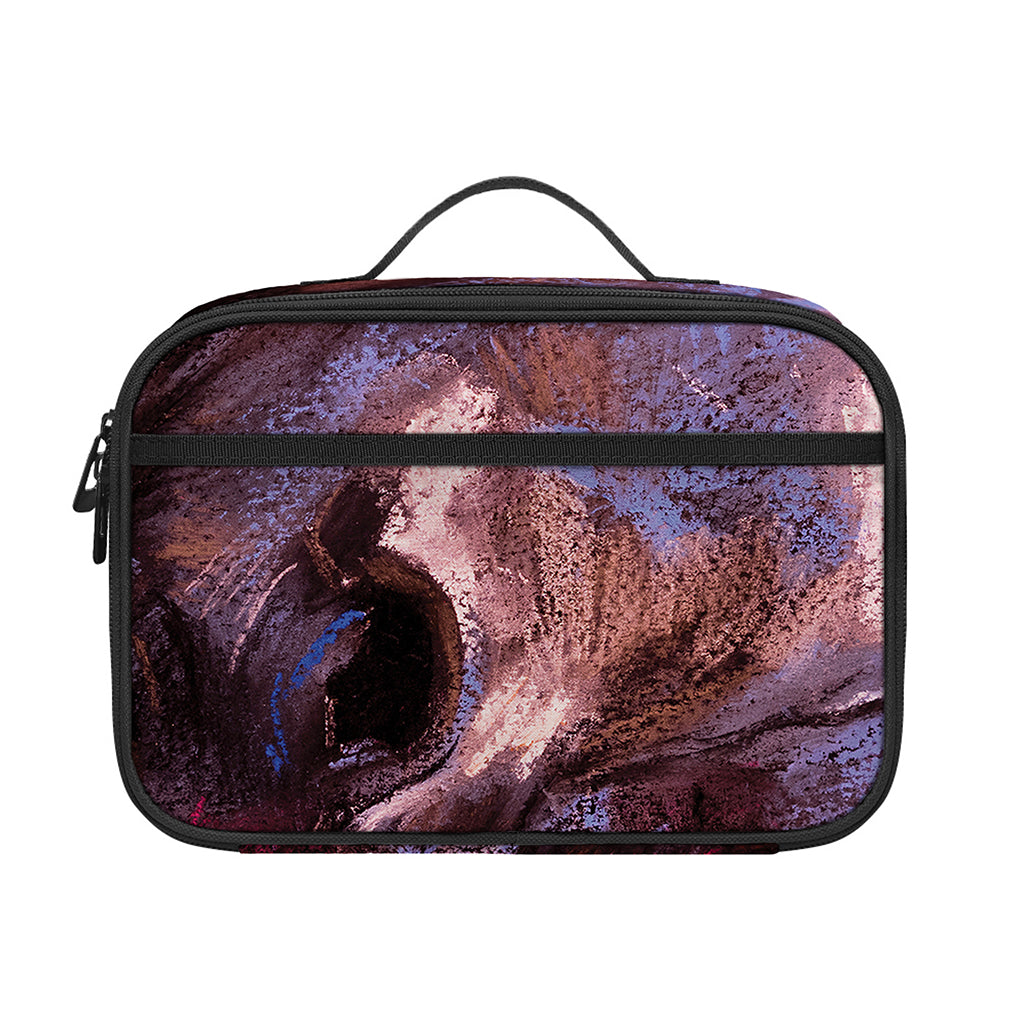 Dark Pink Horse Painting Print Portable Lunch Bag