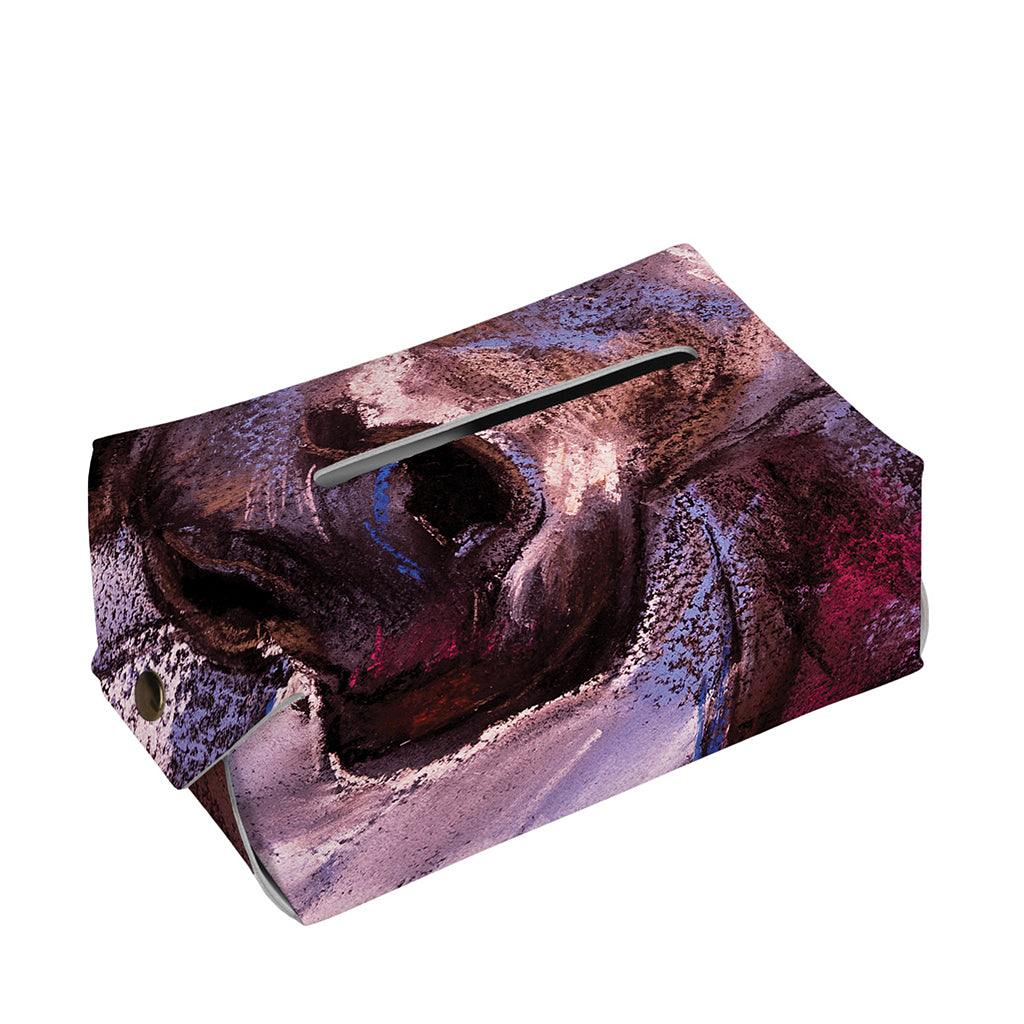 Dark Pink Horse Painting Print Rectangle Tissue Box Cover