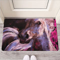 Dark Pink Horse Painting Print Rubber Doormat