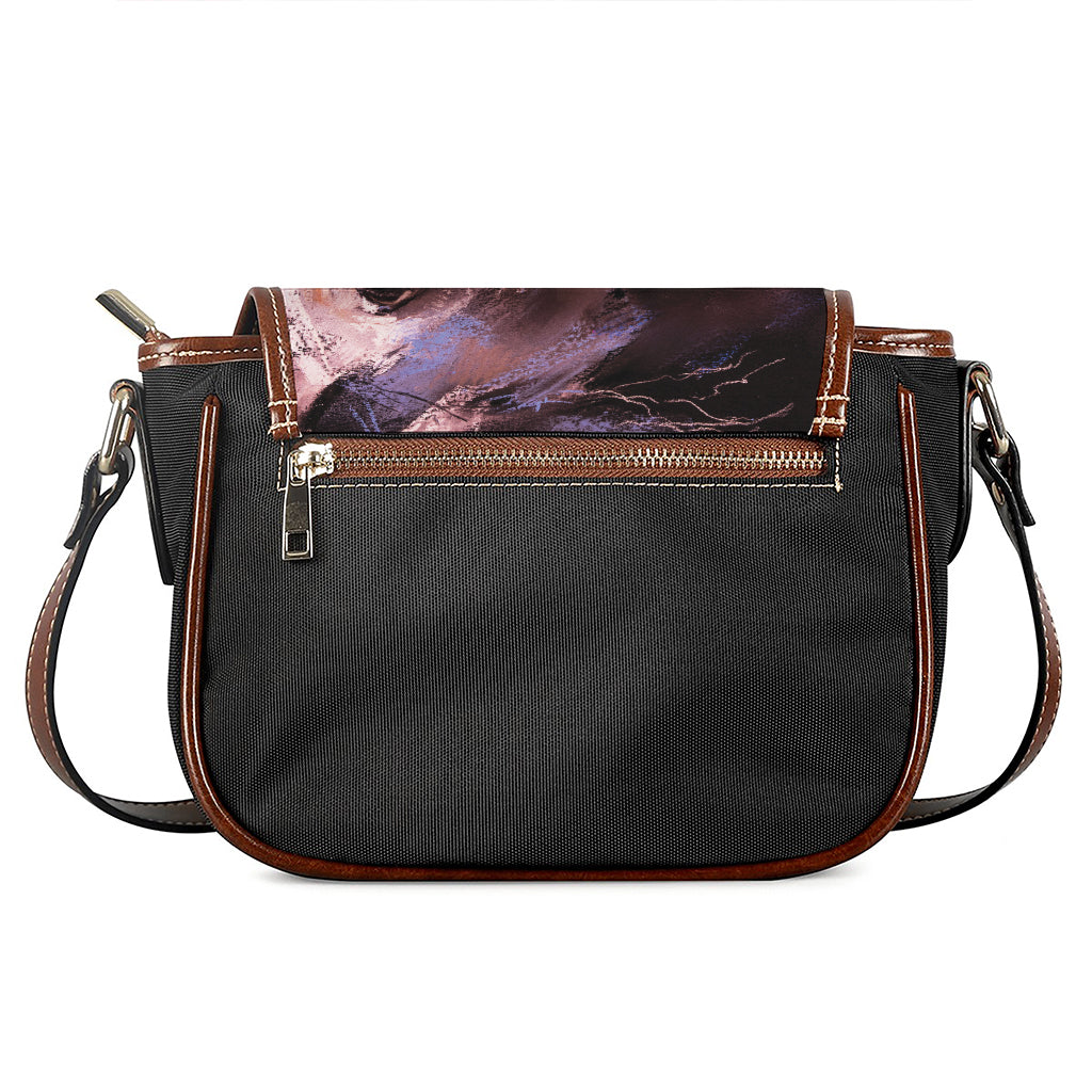 Dark Pink Horse Painting Print Saddle Bag