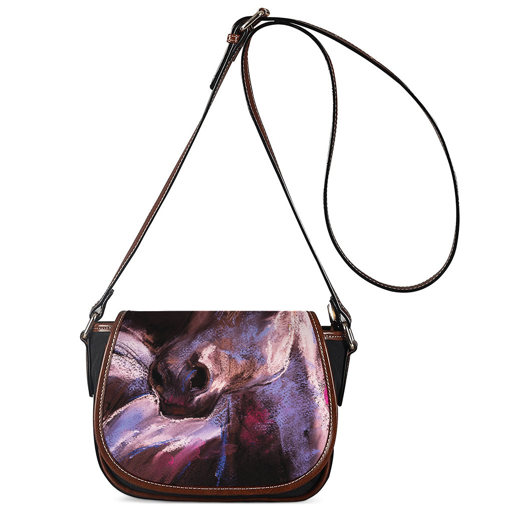 Dark Pink Horse Painting Print Saddle Bag