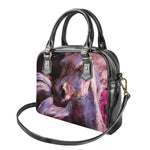 Dark Pink Horse Painting Print Shoulder Handbag