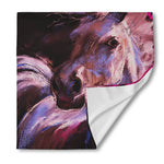 Dark Pink Horse Painting Print Silk Bandana