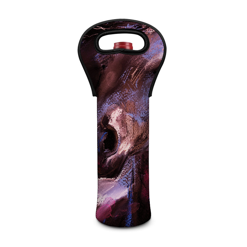 Dark Pink Horse Painting Print Single Neoprene Wine Tote