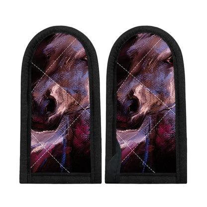 Dark Pink Horse Painting Print Skillet Handle Cover