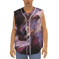 Dark Pink Horse Painting Print Sleeveless Baseball Jersey