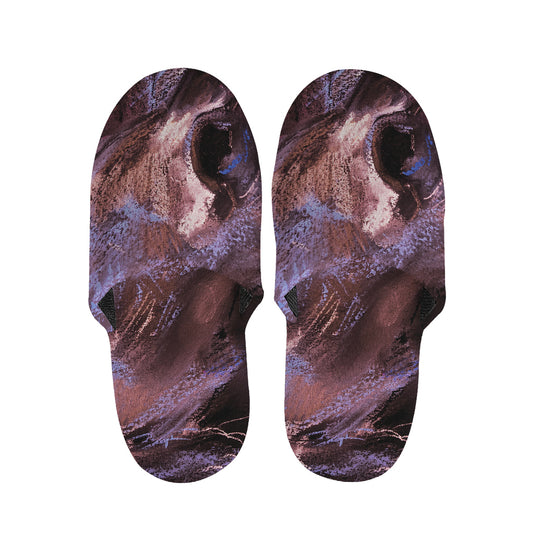 Dark Pink Horse Painting Print Slippers