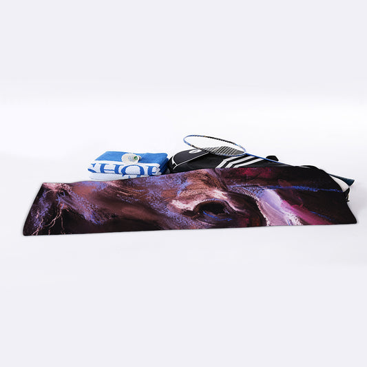 Dark Pink Horse Painting Print Sports Towel