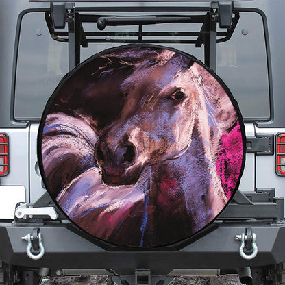 Dark Pink Horse Painting Print Tire Cover