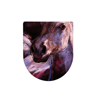Dark Pink Horse Painting Print Toilet Lid Cover