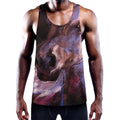 Dark Pink Horse Painting Print Men's Workout Tank Top
