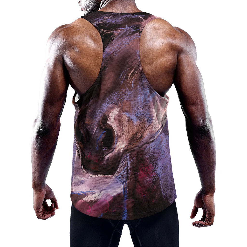 Dark Pink Horse Painting Print Training Tank Top
