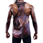 Dark Pink Horse Painting Print Training Tank Top