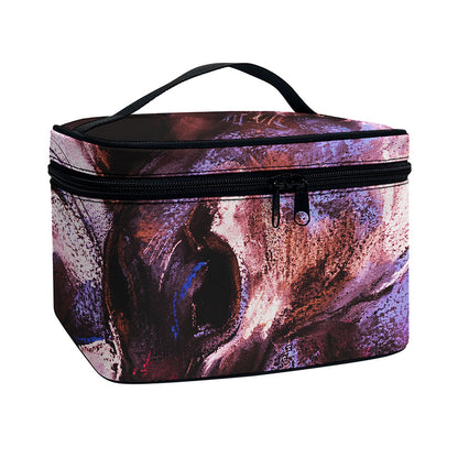 Dark Pink Horse Painting Print Travel Makeup Bag