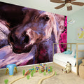 Dark Pink Horse Painting Print Wall Sticker