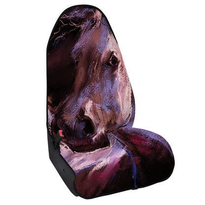 Dark Pink Horse Painting Print Waterproof Car Seat Cover