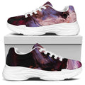 Dark Pink Horse Painting Print White Chunky Shoes