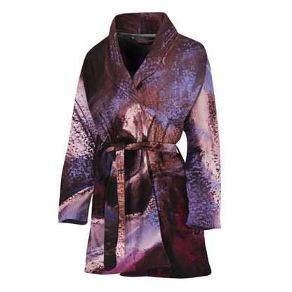 Dark Pink Horse Painting Print Women's Bathrobe
