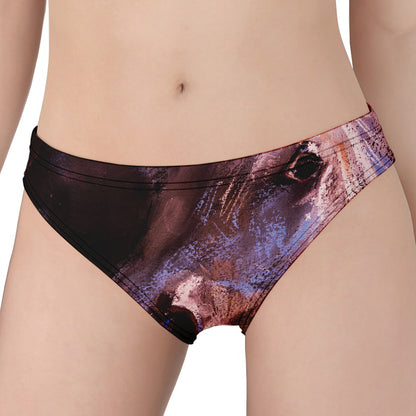 Dark Pink Horse Painting Print Women's Panties