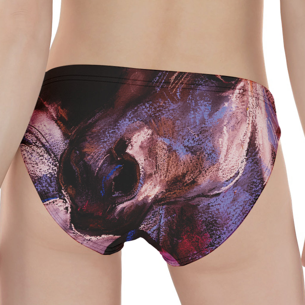 Dark Pink Horse Painting Print Women's Panties